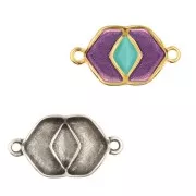 Cymbal - Inserto para cuentas Chevron 23x13 mm - Vatos - Plata envejecida x1