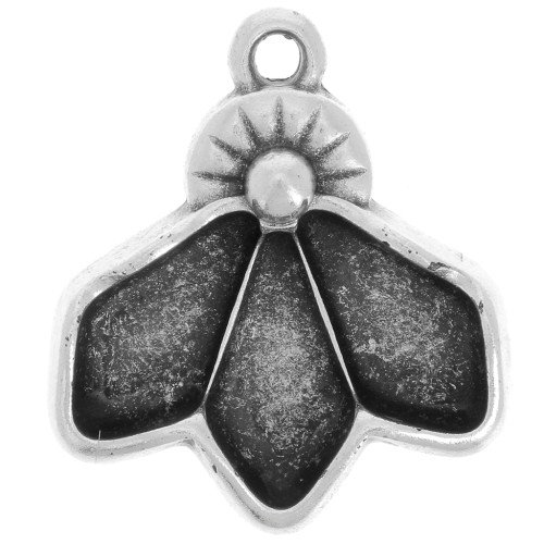 Cymbal - Charm para Cuenta Cometa 19x17 mm - Dentro - Plata Envejecida x1