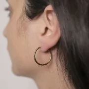 Criollas redondas de 24 mm para decorar - Acero inoxidable dorado 304L x2