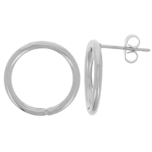 Pendientes círculo hueco de 18 mm - acero inoxidable 304 x2