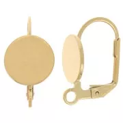 Ganchos de 17 mm para cabujón de 10 mm - Acero inoxidable dorado 304 x2