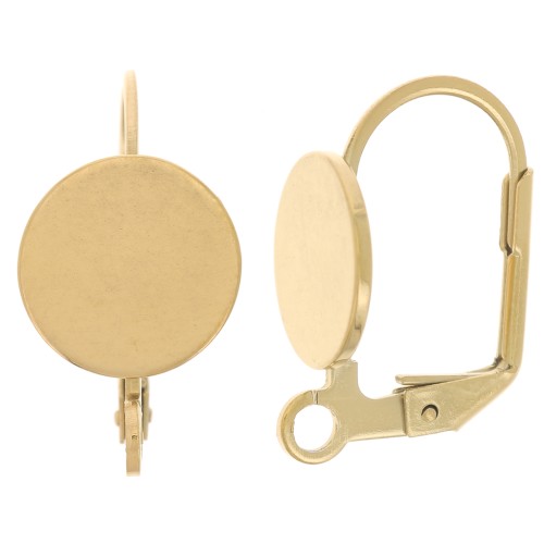 Ganchos de 17 mm para cabujón de 10 mm - Acero inoxidable dorado 304 x2