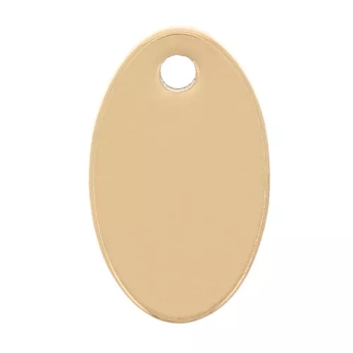 Dijes ovalados 10x6 mm - Acero inoxidable 304 Dorado x4