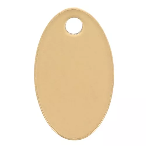 Dijes ovalados 12x7 mm - Acero inoxidable 304 Oro x4