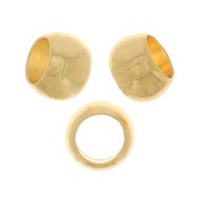 Perlas redondas aplastables 4 mm - Doradas con oro fino x25