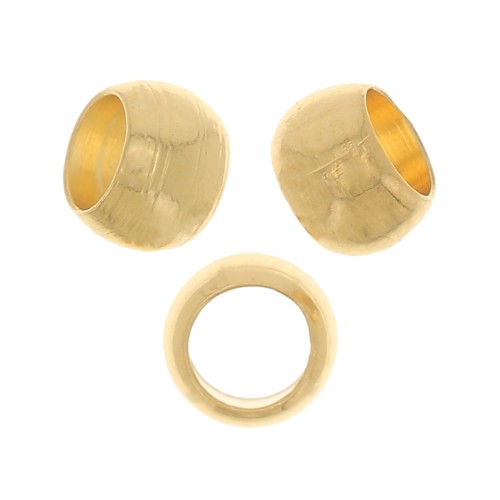 Perlas redondas aplastables 4 mm - Doradas con oro fino x25