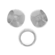 Perlas redondas aplastables 4 mm - Chapado plata fina envejecida x25