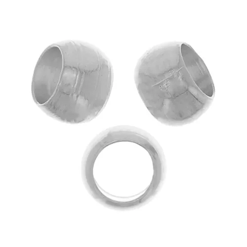 Perlas redondas aplastables 4 mm - Chapado plata fina envejecida x25