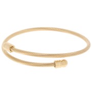 Pulsera de cuentas trenzadas de 3,8 mm con extremo desenroscable - Acero inoxidable 304 Oro x23,5cm|raw }}
