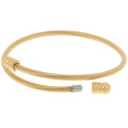 Pulsera de cuentas trenzadas de 3,8 mm con extremo desenroscable - Acero inoxidable 304 Oro x23,5cm