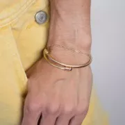 Pulsera de cuentas trenzadas de 3,8 mm con extremo desenroscable - Acero inoxidable 304 Oro x23,5cm