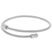 Pulsera de cuentas trenzadas de 3,8 mm con extremo desenroscable - Acero inoxidable 304 x23,5cm