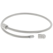 Pulsera de cuentas trenzadas de 3,8 mm con extremo desenroscable - Acero inoxidable 304 x23,5cm