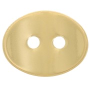 Botón oval curvado liso 14x11 mm - Dorado con oro fino x1