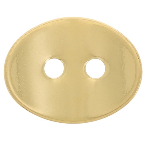 Botón oval curvado liso 14x11 mm - Dorado con oro fino x1