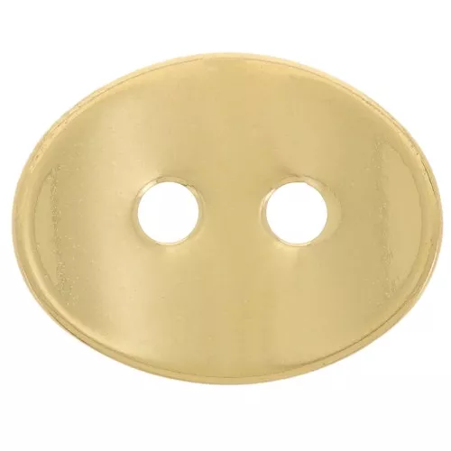 Botón oval curvado liso 14x11 mm - Dorado con oro fino x1