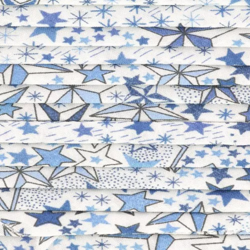 Cordón de tela Liberty - Adelajda - Azul x1m