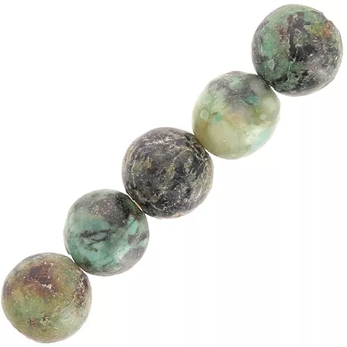 Cuentas redondas 5 mm gema - Turquesa africana - Jaspe x20