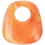 Colgante trapecio de resina transparente 23x21 mm - Albaricoque jaspeado x1