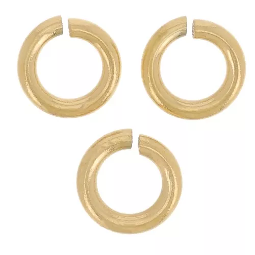 Anillas abiertas 5x1 mm - Acero inoxidable 316L dorado x10