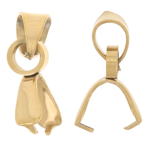 Clips Colgante 14 mm - Acero Inoxidable Dorado x5