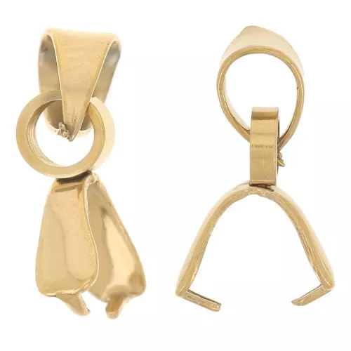 Clips Colgante 14 mm - Acero Inoxidable Dorado x5