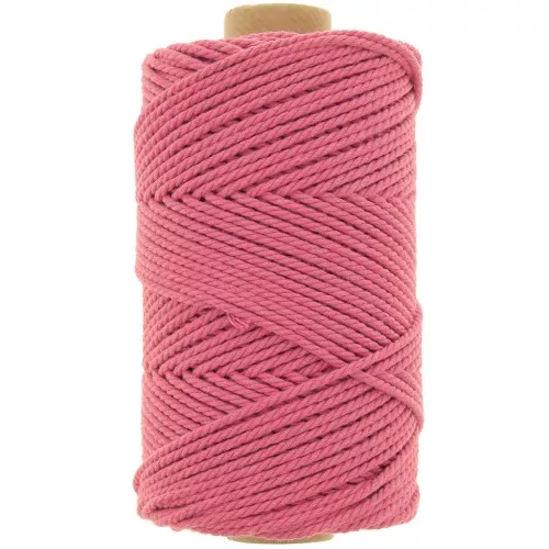 Bobina de cordón de algodón para macramé de 2 mm - Rosa viejo x100m