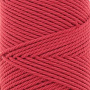 Bobina de cordón de algodón para macramé de 2 mm - Rojo x100m