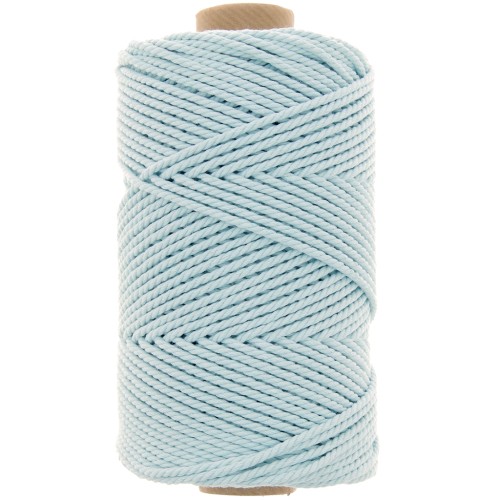 Bobina de cordón de algodón para macramé de 2 mm - Celeste x100m