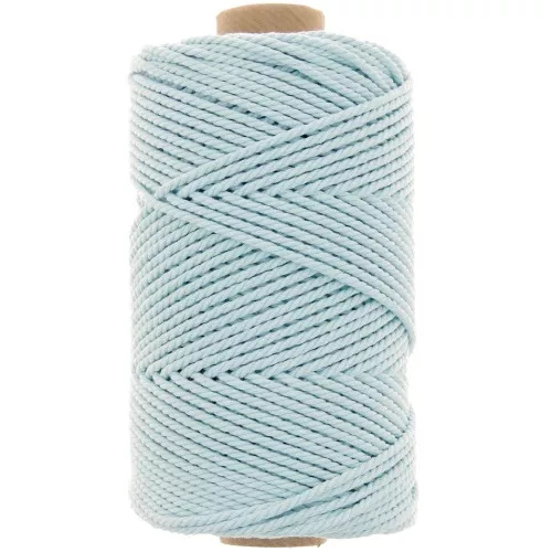 Bobina de cordón de algodón para macramé de 2 mm - Celeste x100m