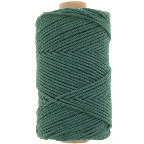 Bobina de cordón de algodón para macramé de 2 mm - Verde botella x100m