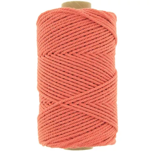 Bobina de cordón de algodón para macramé de 2 mm - Naranja x100m