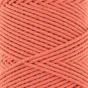 Bobina de cordón de algodón para macramé de 2 mm - Naranja x100m