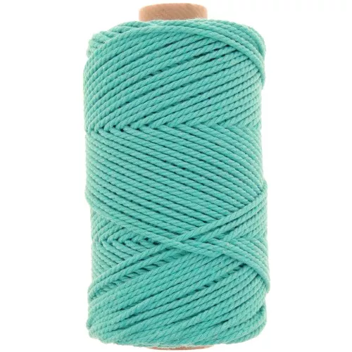 Bobina de cordón de algodón para macramé de 2 mm - Esmeralda x100m