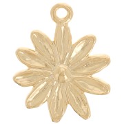 Dije de flor de margarita 11 mm - Dorado con oro fino x1|raw }}