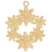 Colgante corona flor 16 mm - Dorado con oro fino x1|raw }}