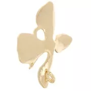 Colgante Flor Texturizada 15x13 mm - Dorado con oro fino x1