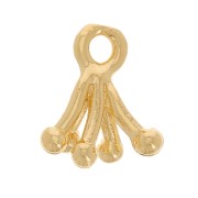 Mini dije de flor de pistilo 8.5x7 mm - Dorado con oro fino x1|raw }}