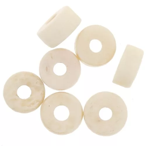 Rondelle de hueso Heishi 6.5x3 mm - Natural x20