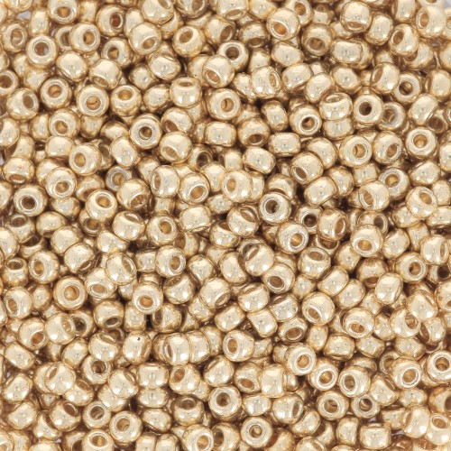 Cuentas Rocalla Miyuki Duracoat 11/0 5101 - Oro pálido galvanizado x 100 g