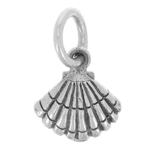 Charm de concha 10x9 mm con anilla cerrada - Plata de ley 925 oxidada x1