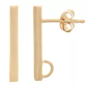 Pendientes barra 18x2 mm con anilla abierta - Chapado de oro 3 micras x2