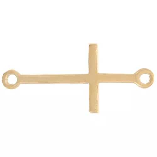 Entrepieza cruz 24x11 mm - Chapado de oro 3 micras x1