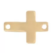 Entrepieza cruz pequeño 11x8 mm - chapado en oro de 3 micras x1