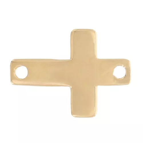 Entrepieza cruz pequeño 11x8 mm - chapado en oro de 3 micras x1
