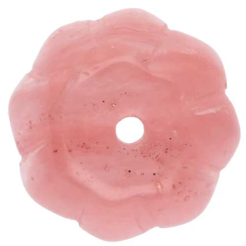 Cuenta de gema calabaza redonda de 12 mm - Strawberry Quartz x1