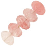Cuenta de gema calabaza redonda de 12 mm - Strawberry Quartz x1