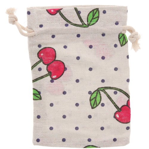 Funda de tejido sintético efecto yute 95x140 mm cereza - Beige - Rojo x1