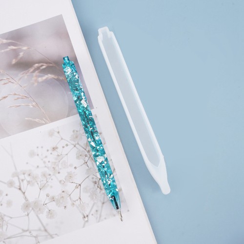 Molde de silicona para biros cuadrados 14,5x0,9 cm - Transparente x1