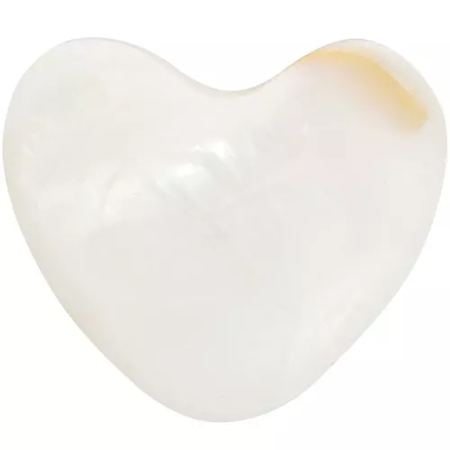 Cabujón corazón de nácar 16x18,5 mm - Natural x1